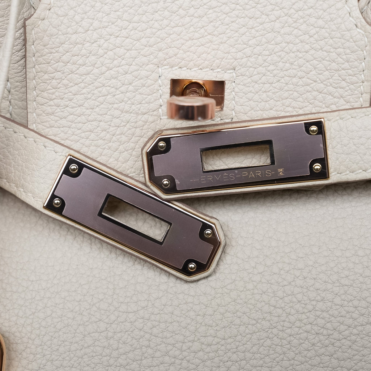 Birkin 30 Craie Veau Togo Rose Gold Plated Z Stamp