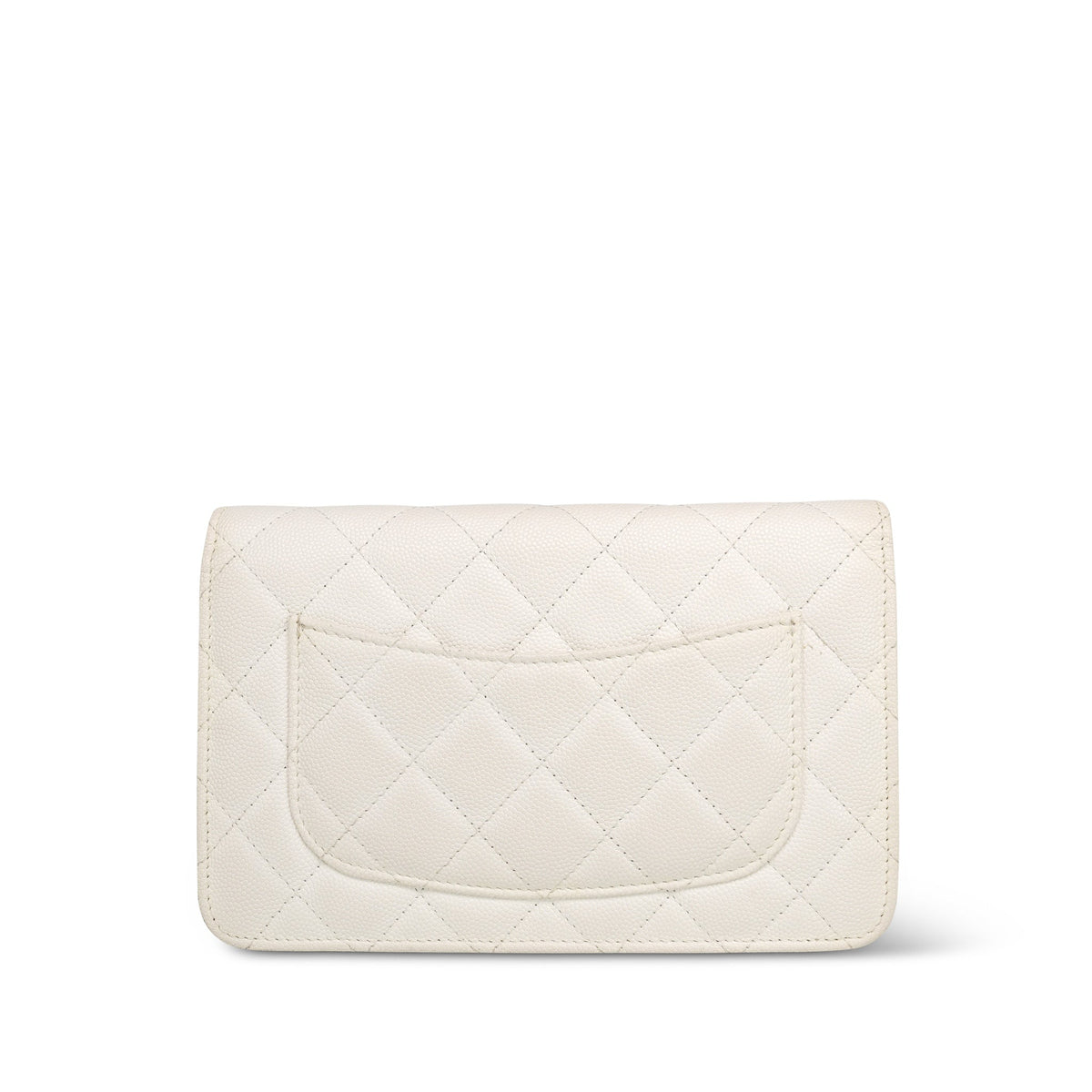 White Caviar Race Car Flag Print Quilted Wallet on Chain WOC LGHW