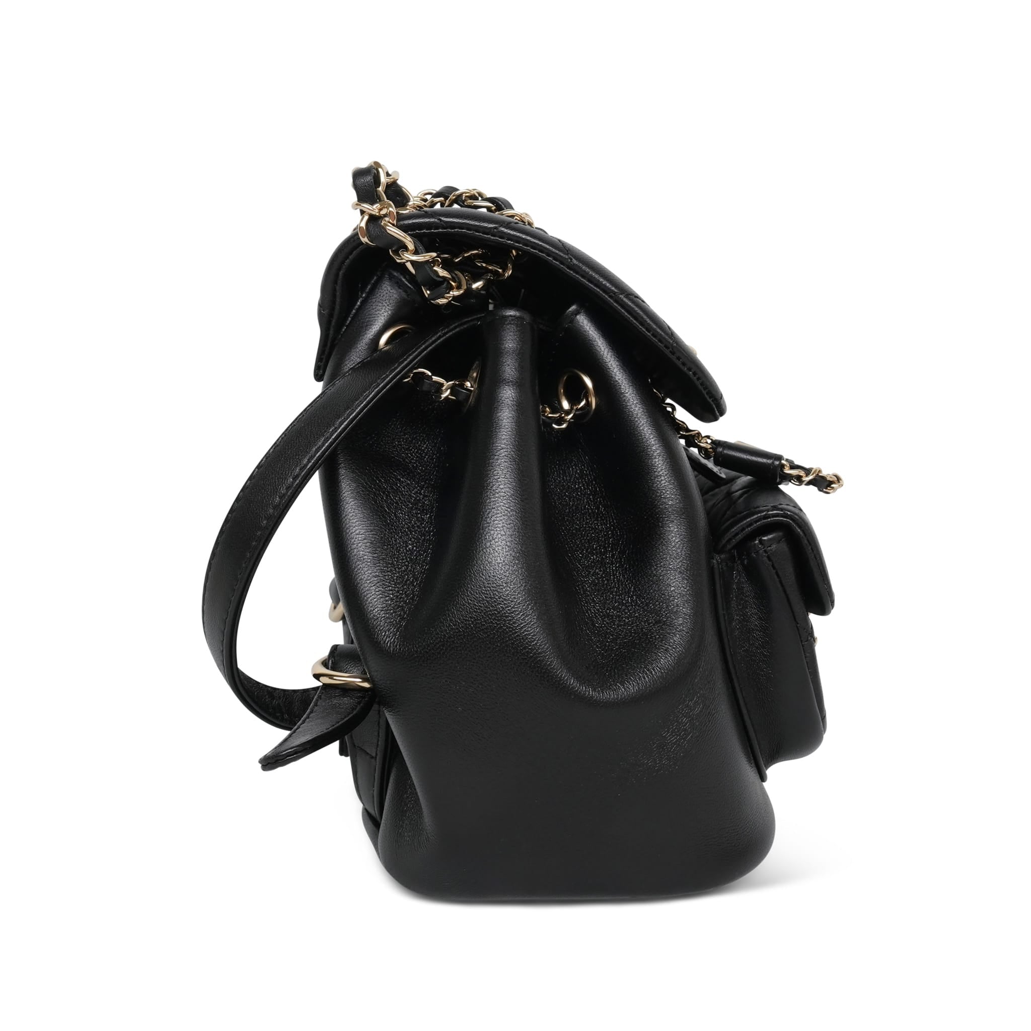 Product image 3 of 12: 22A Black Lambskin Quilted Duma Backpack Mini LGHW
