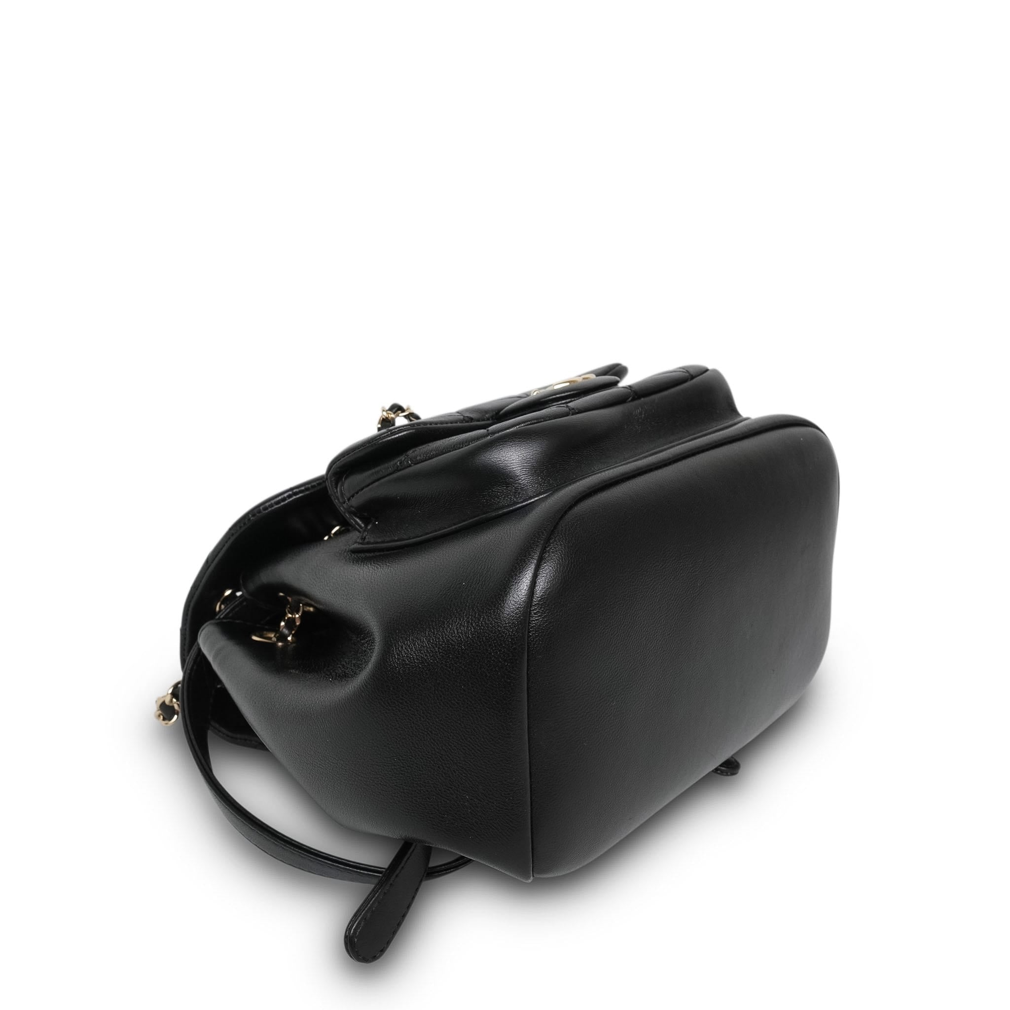 Product image 7 of 12: 22A Black Lambskin Quilted Duma Backpack Mini LGHW