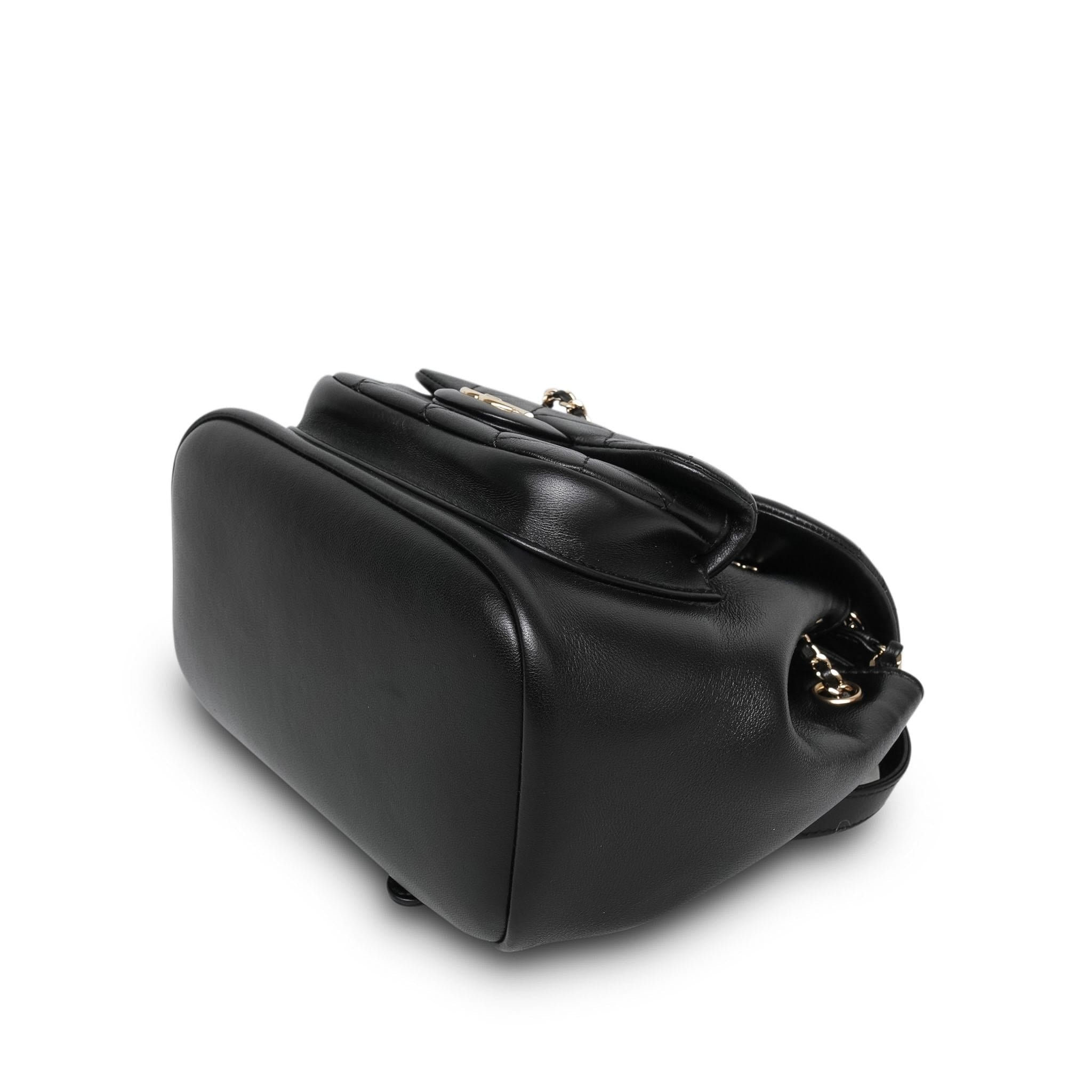 Product image 8 of 12: 22A Black Lambskin Quilted Duma Backpack Mini LGHW