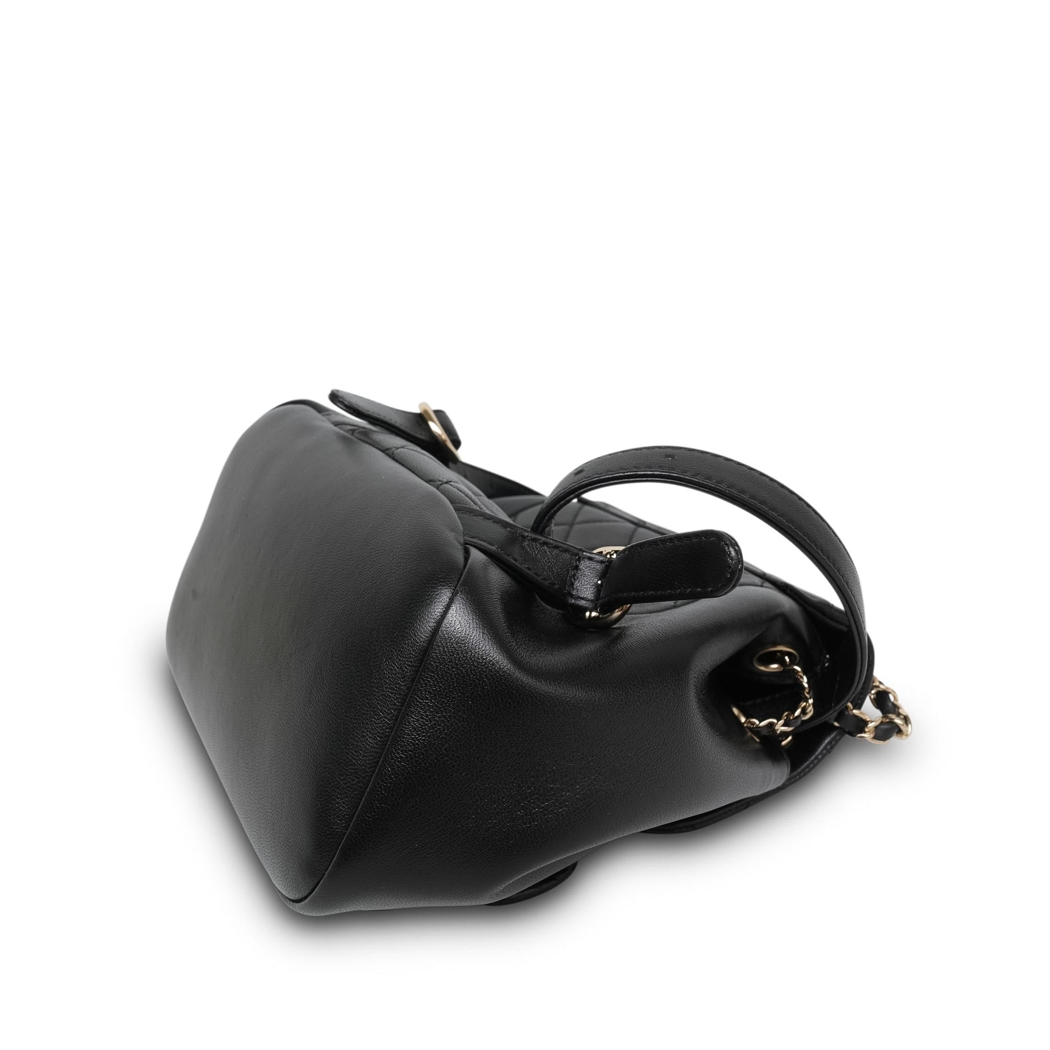 Product image 10 of 12: 22A Black Lambskin Quilted Duma Backpack Mini LGHW