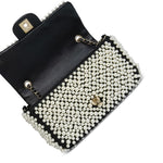 Product image 16 of 16: 19S Pearl On Flap Mini Rectangular Flap Bag LGHW