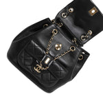 Product image 12 of 12: 22A Black Lambskin Quilted Duma Backpack Mini LGHW