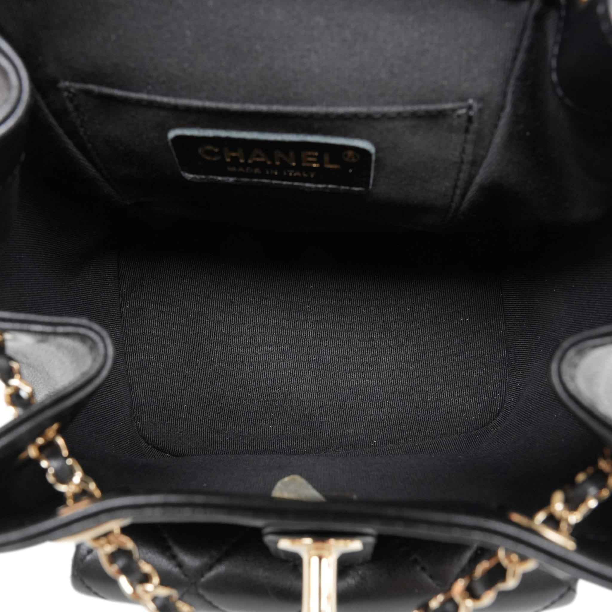 Product image 11 of 12: 22A Black Lambskin Quilted Duma Backpack Mini LGHW