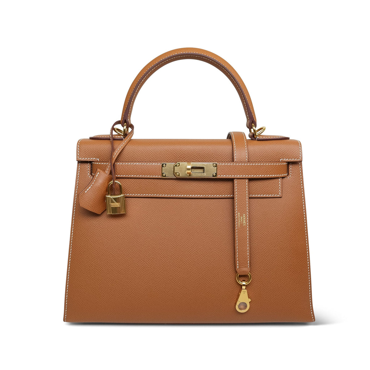 Kelly Sellier 28 Gold Veau Epsom Gold Plated Y Stamp