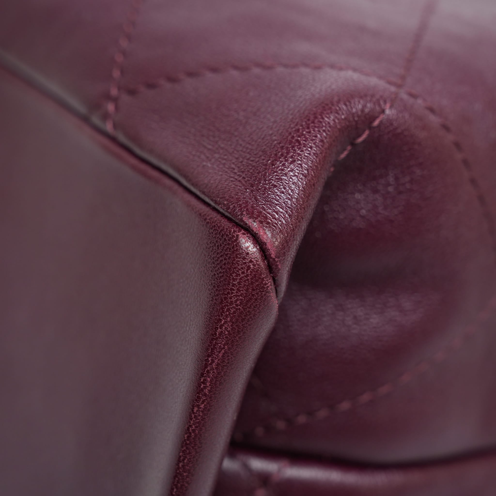 Product image 14 of 22: 26P Dark Burgundy Lambskin Quilted Maxi Hobo Shoulder Bag LGHW