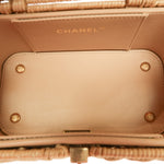 Product image 15 of 17: Braided Rattan Cruise Vanity Case Aged Gold Hardware