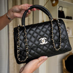 Product image 10 of 16: Black Caviar Quilted Coco Handle Medium Light Gold Hardware