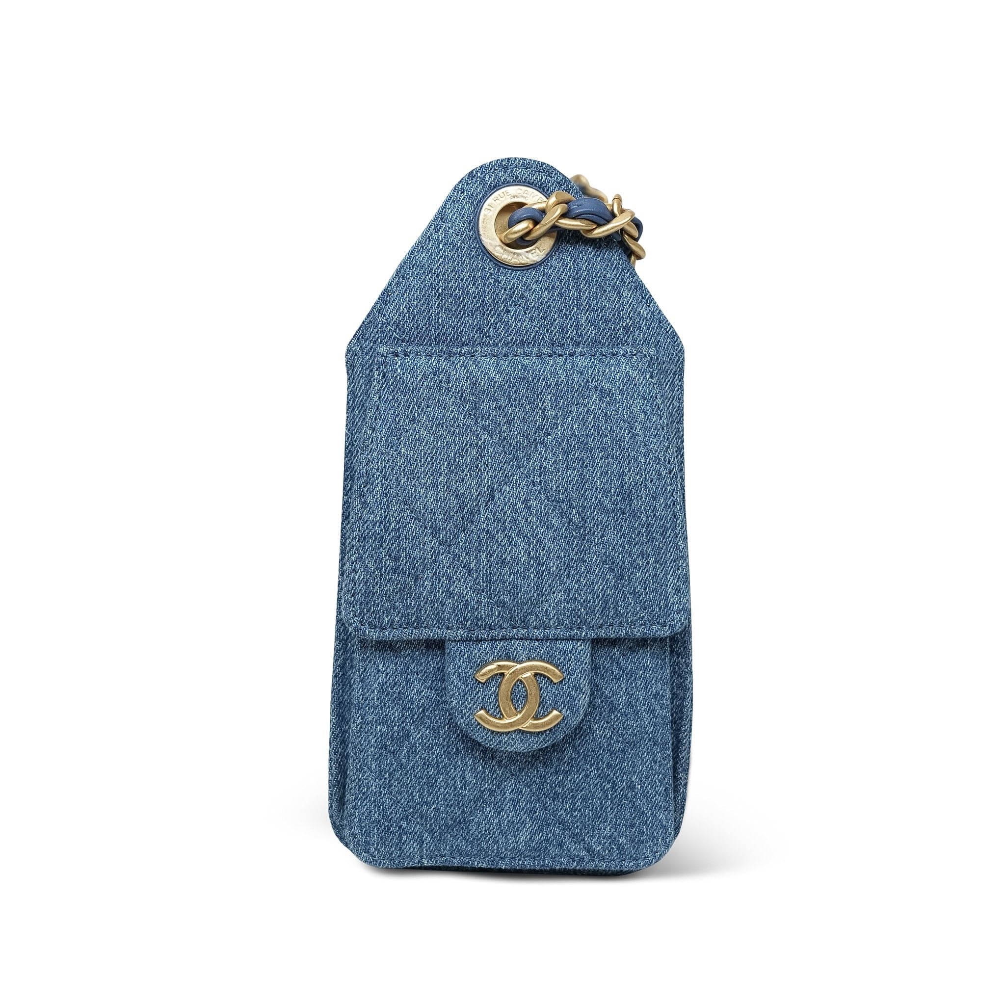 26P Blue Washed Denim Quilted 25 Hobo Bag Mini Aged Gold Hardware 26P Blue Washed Denim Quilted 25 Hobo Bag Mini Aged Gold Hardware