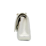 Product image 7 of 16: 20B White Iridescent Calfskin Quilted Classic Flap Medium Light Gold Hardware