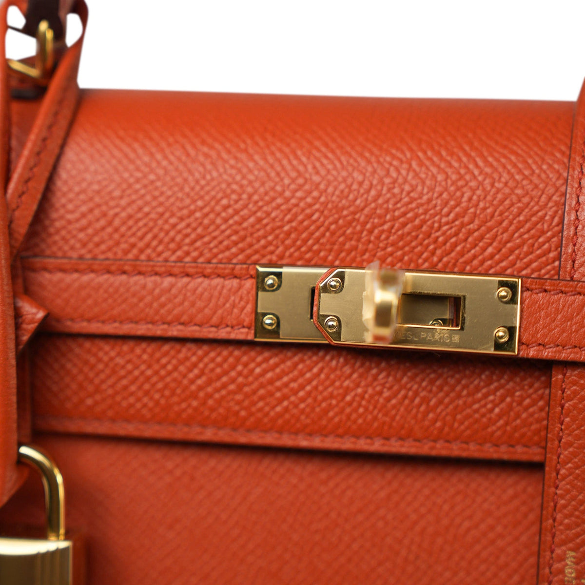 Kelly Sellier 25 Terre Battue Epsom Gold Plated X Stamp