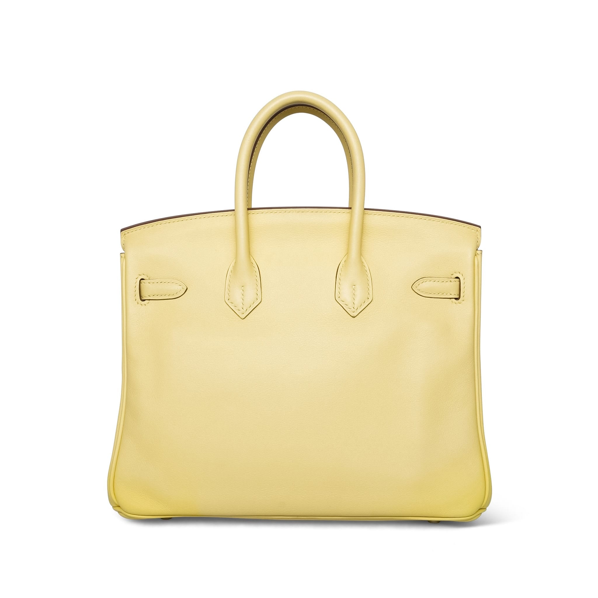 Birkin 25 Jaune Poussin Swift Palladium Plated T Stamp