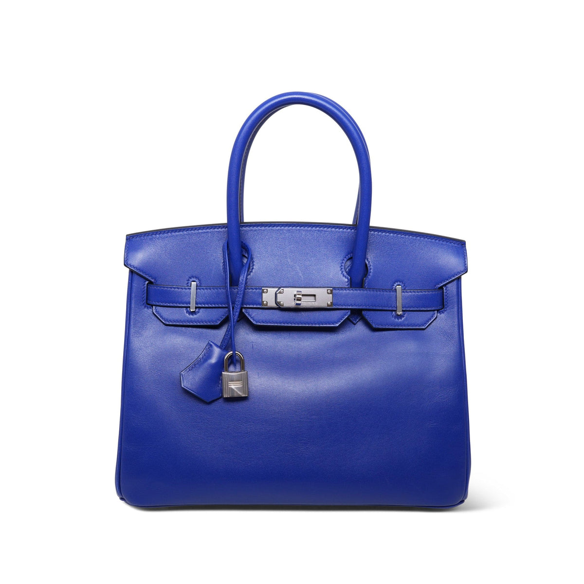 Birkin 30 Bleu Electric Tadelak Palladium Plated D Stamp