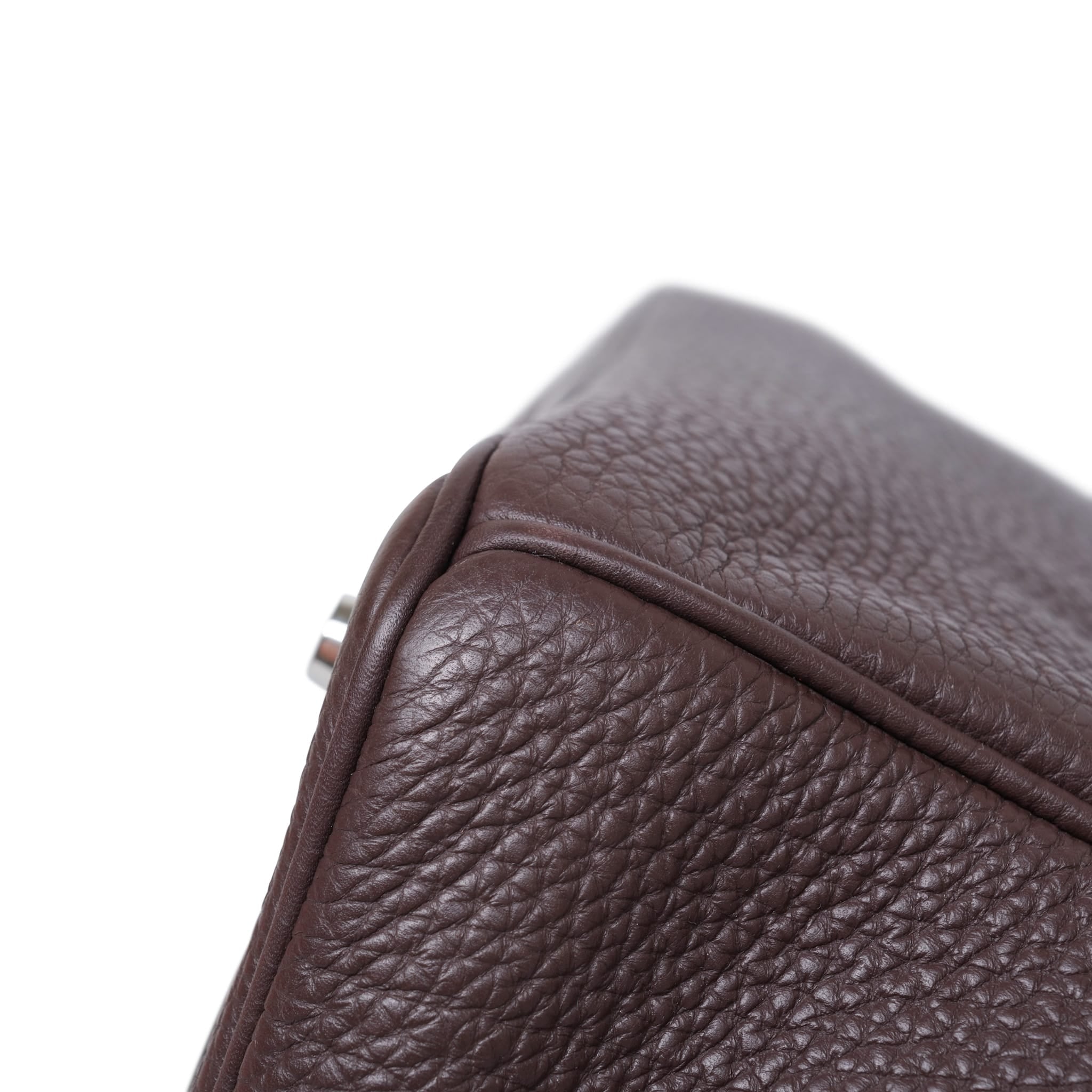 Birkin 35 Ebene Togo Palladium Plated P Square Stamp
