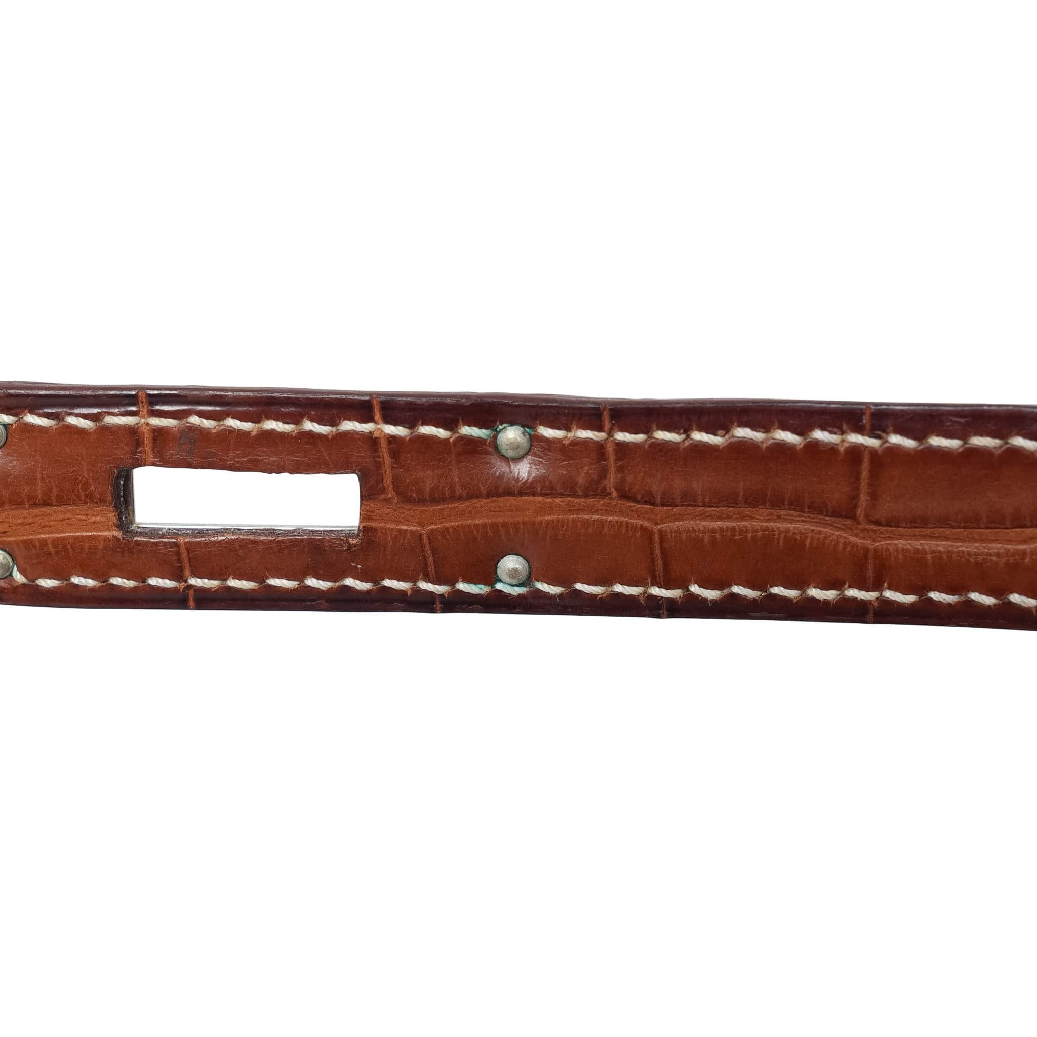 Product image 16 of 21: Birkin 30 Fauve Barenia Alligator Palladium Plated P Square Stamp