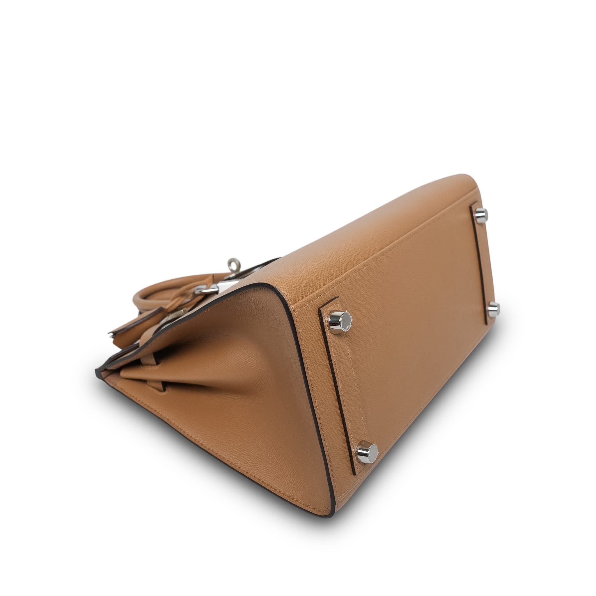 Product image 10 of 15: Birkin Sellier 25 Chai Veau Madame Palladium Plated U Stamp
