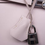 Product image 25 of 25: Birkin 25 Rose Dragee Swift Palladium Plated K Square Stamp