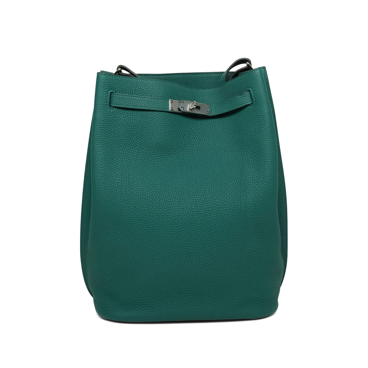 So Kelly 26 Malachite Togo Palladium Plated Q Square Stamp
