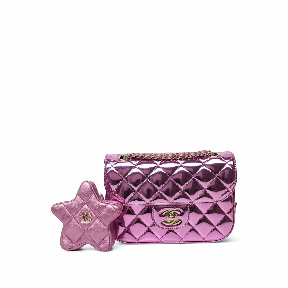 24C Pink Calfskin Quilted Hollywood Boulevard Flap Bag LGHW