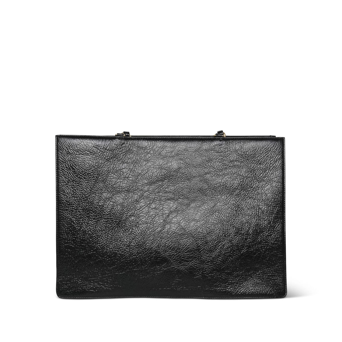 Black Aged Calfskin Timeless CC Shopping Tote AGHW
