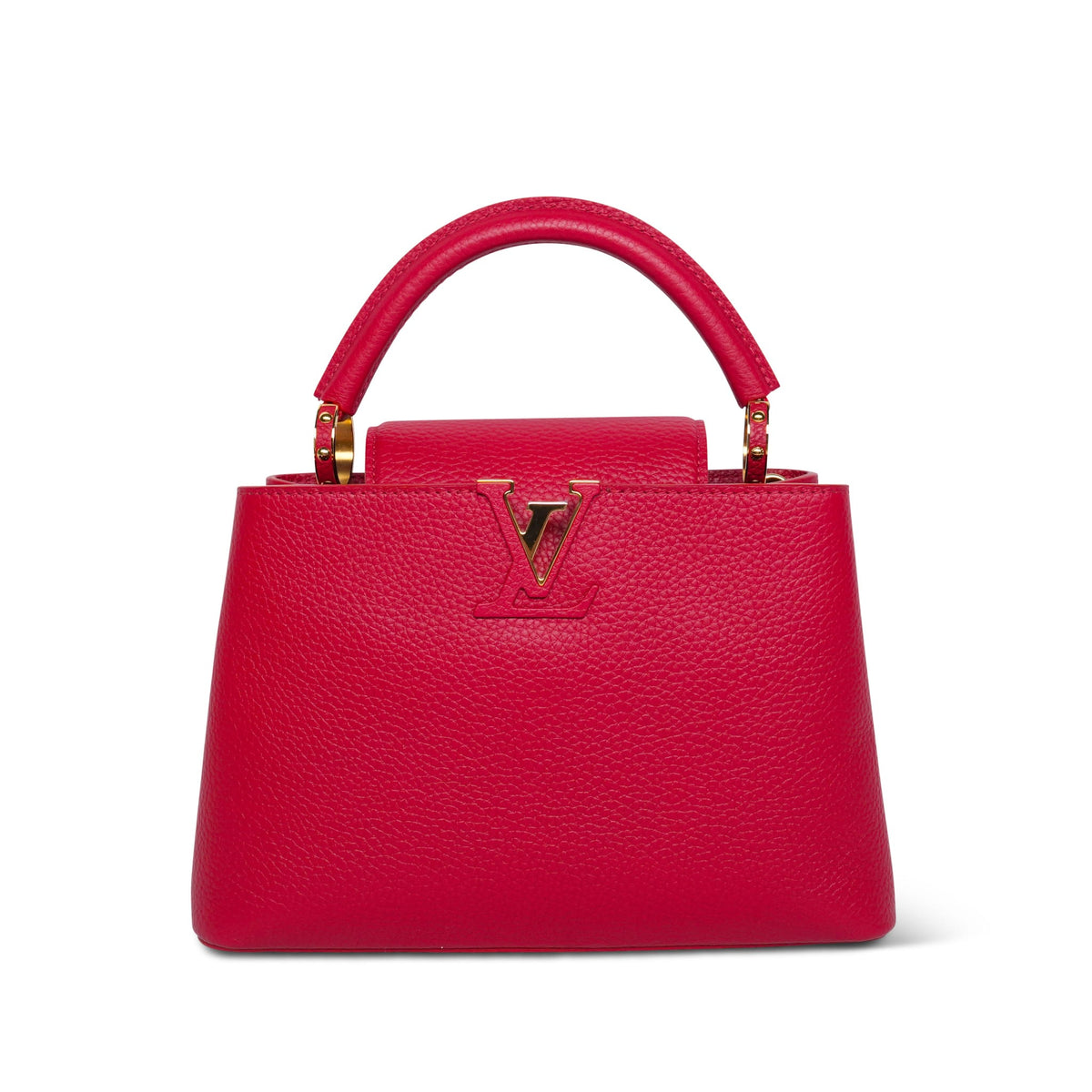 Louis Vuitton Red Taurillon Capucines BB Light Gold Hardware