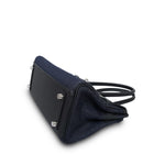 Product image 11 of 14: Shoulder Birkin 29 Bleu Indigo Jean Canvas/Noir Swift Palladium Plated K Stamp