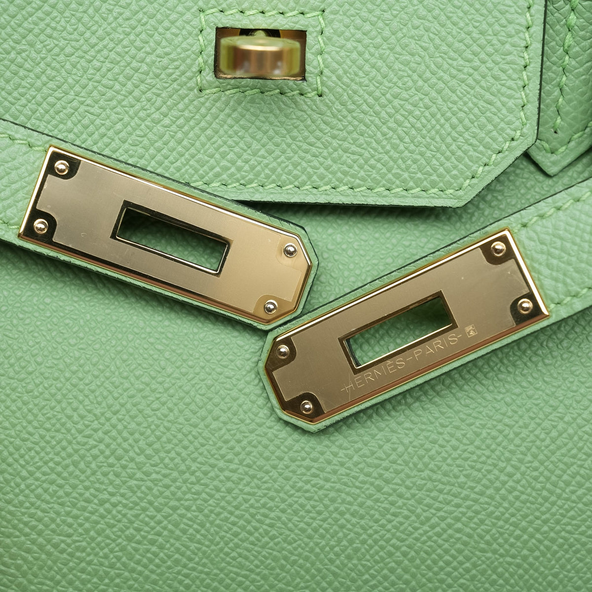 Birkin 30 Vert Criquet Epsom Gold Plated Y Stamp