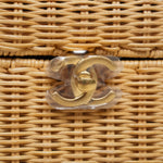 Product image 3 of 17: Braided Rattan Cruise Vanity Case Aged Gold Hardware