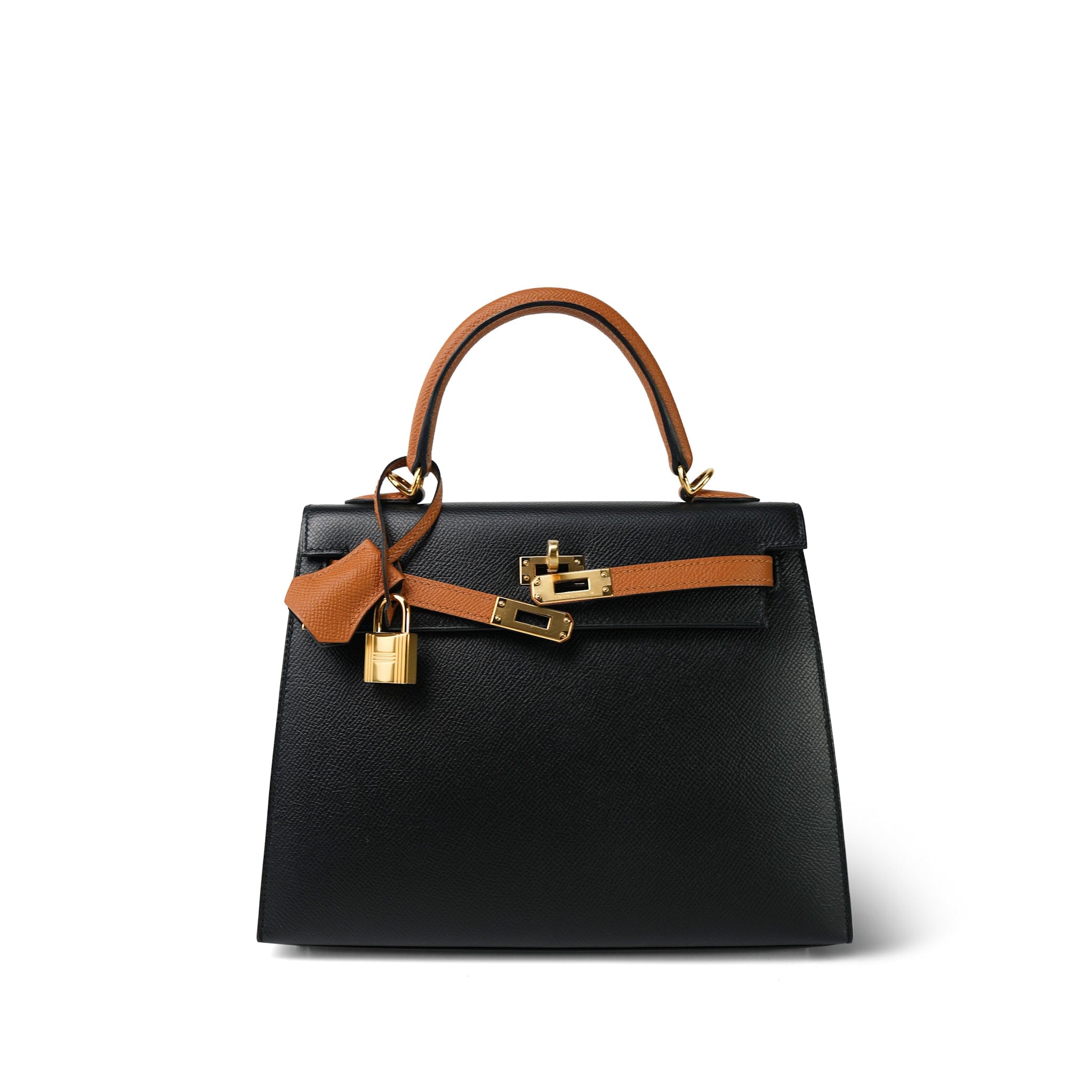Kelly 25 Bi-Color Horseshoe (HSS) Black/Gold Epsom Gold Plated D
