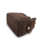 Product image 10 of 11: Brown Suede Quilted 25 Hobo Bag Small Aged Gold Hardware