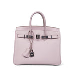 Product image 4 of 25: Birkin 25 Rose Dragee Swift Palladium Plated K Square Stamp