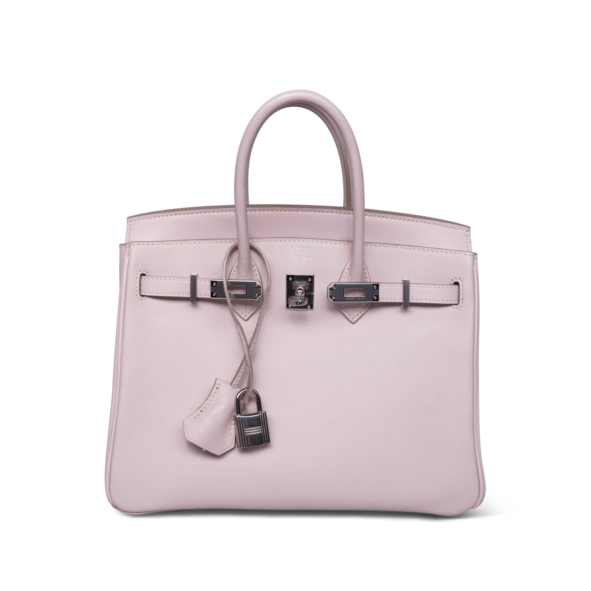 Product image 4 of 25: Birkin 25 Rose Dragee Swift Palladium Plated K Square Stamp