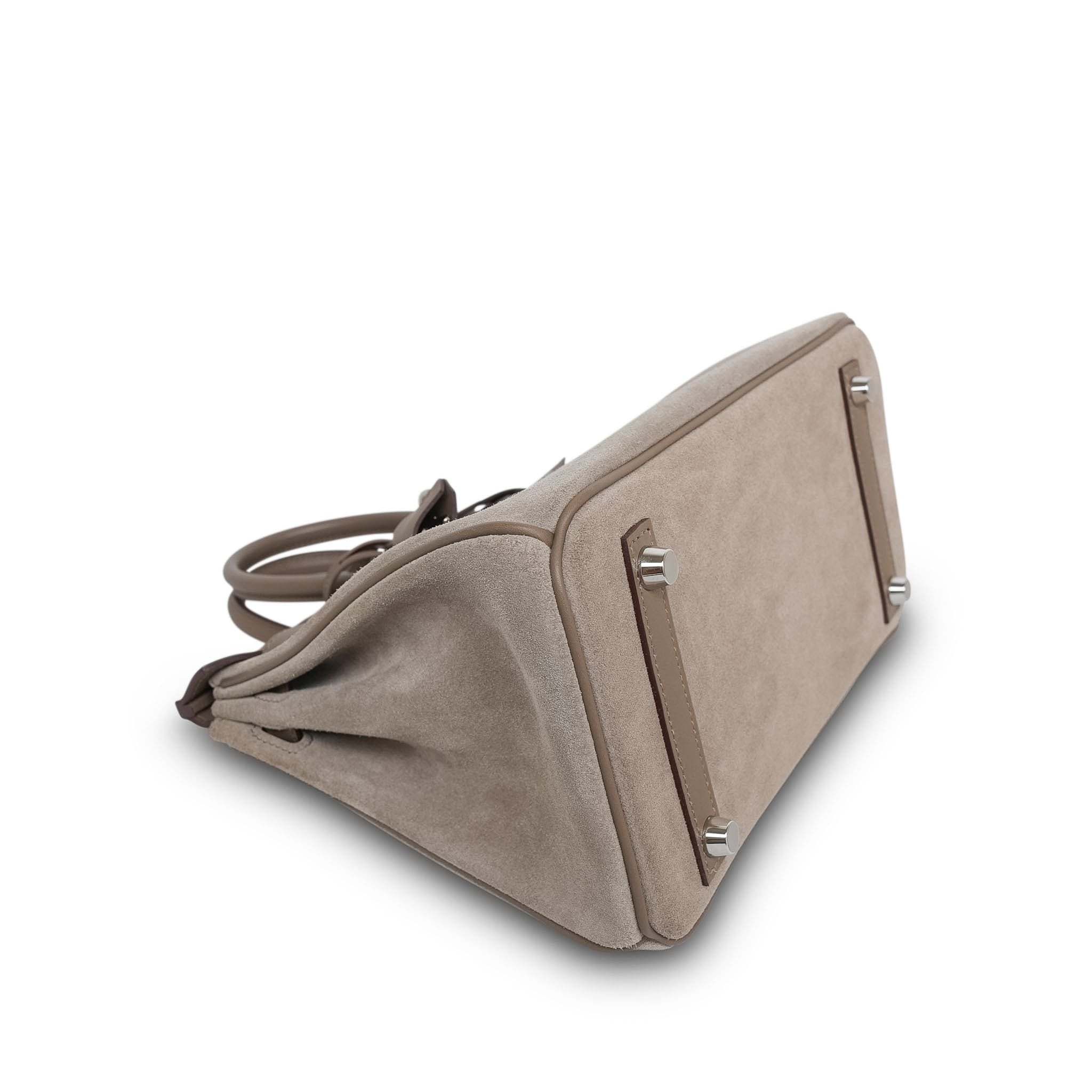 Product image 12 of 18: Birkin 25 Gris Caillou/Etoupe Grizzly/Swift Palladium Plated B Stamp