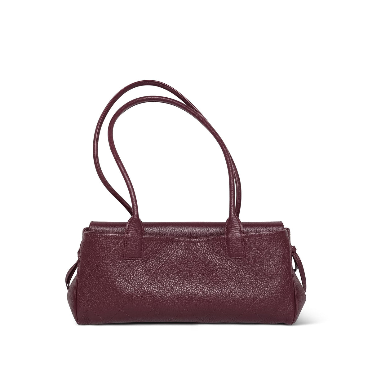 26S Burgundy Grained Calfskin Quilted Urban Essentials Shopping Bag Small Gold Hardware