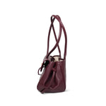 Product image 5 of 15: 26S Burgundy Grained Calfskin Quilted Urban Essentials Shopping Bag Small Gold Hardware