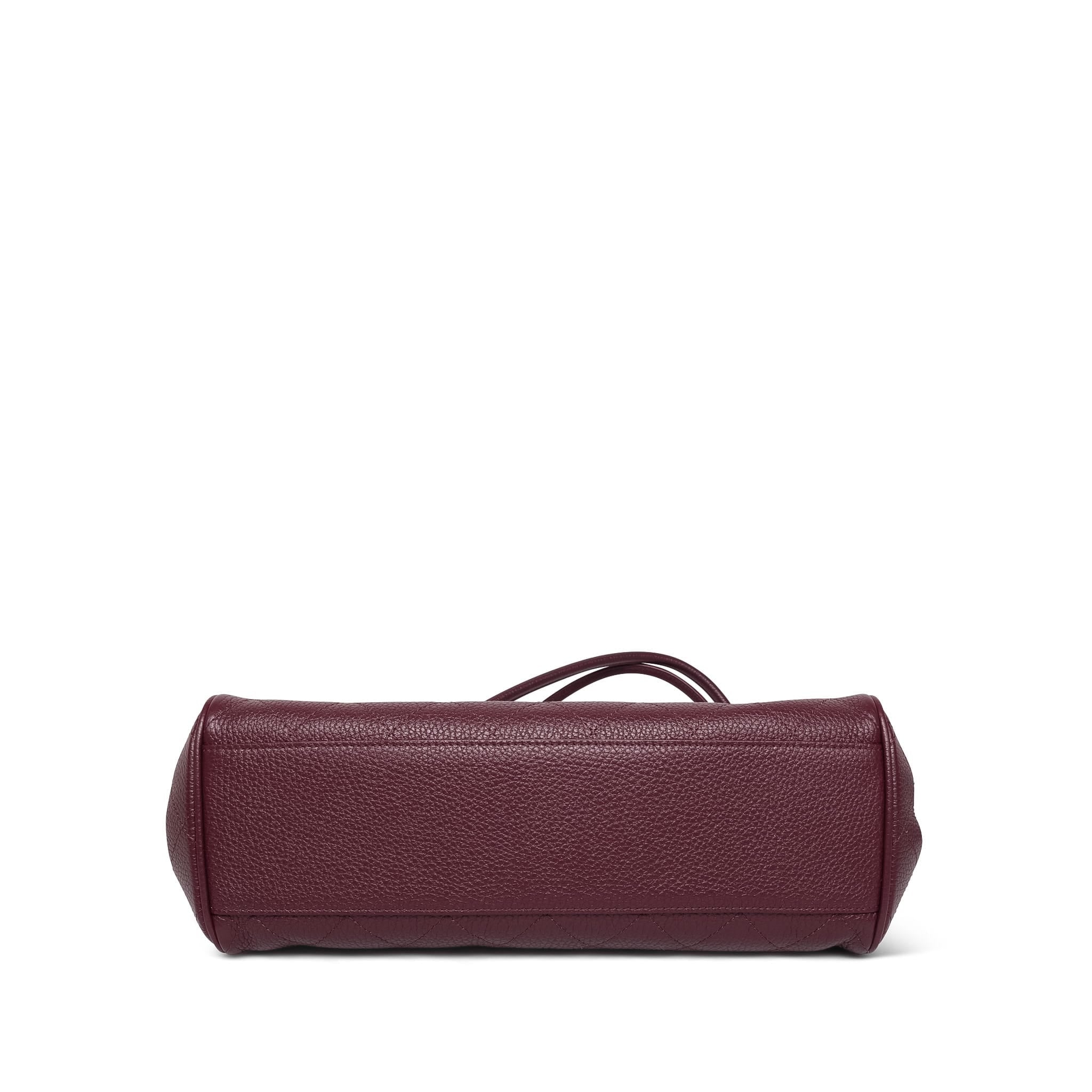Product image 7 of 15: 26S Burgundy Grained Calfskin Quilted Urban Essentials Shopping Bag Small Gold Hardware