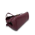 Product image 8 of 15: 26S Burgundy Grained Calfskin Quilted Urban Essentials Shopping Bag Small Gold Hardware