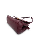 Product image 12 of 15: 26S Burgundy Grained Calfskin Quilted Urban Essentials Shopping Bag Small Gold Hardware