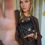 Product image 2 of 20: 21B Black Lambskin Quilted Classic Flap Small Rose Gold HW