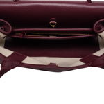 Product image 13 of 15: 26S Burgundy Grained Calfskin Quilted Urban Essentials Shopping Bag Small Gold Hardware