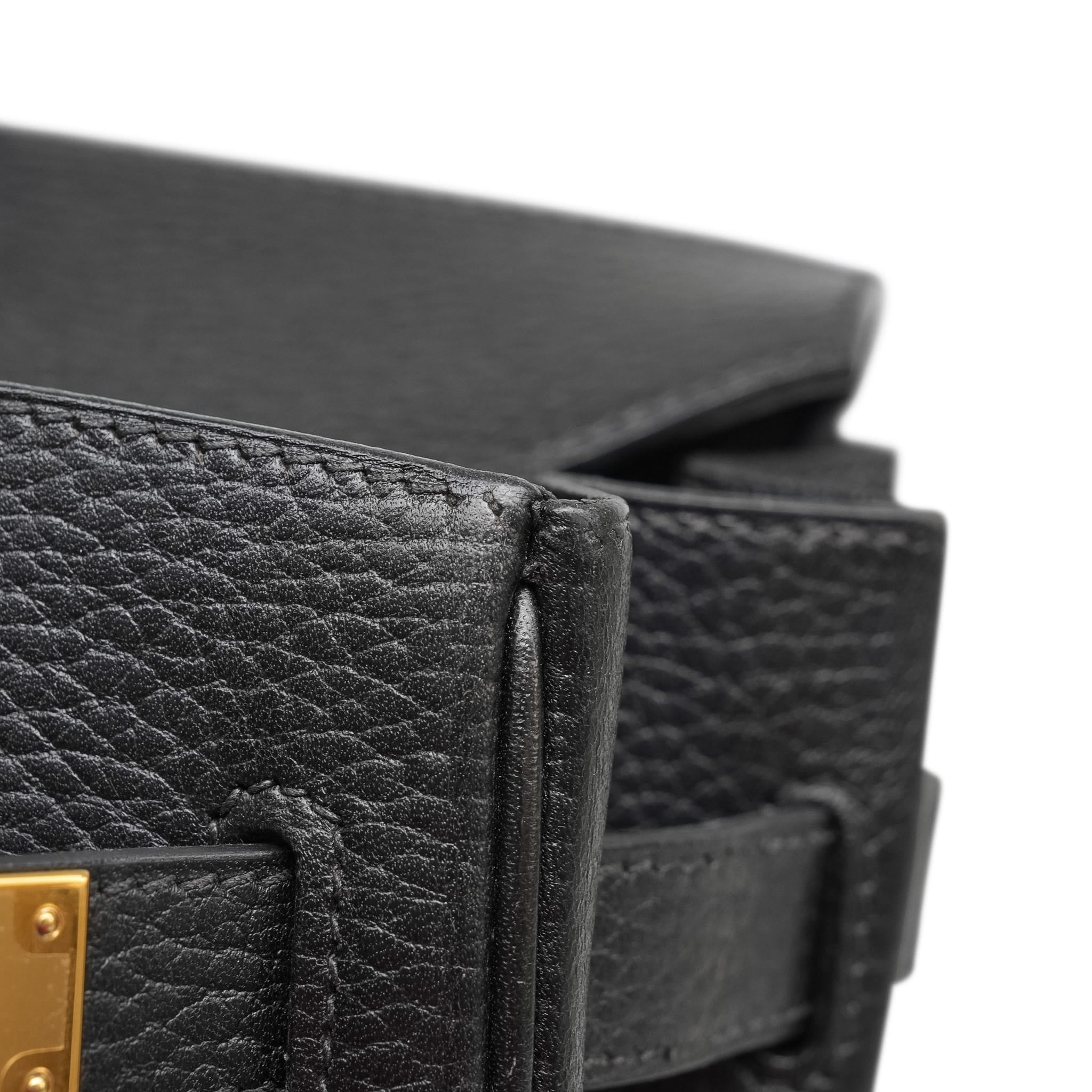 Birkin 30 Black Ardennes Gold Plated H Square Stamp