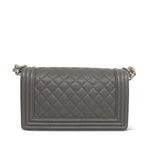 Product image 5 of 13: Dark Grey Caviar Quilted Boy Bag Old Medium Silver Hardware
