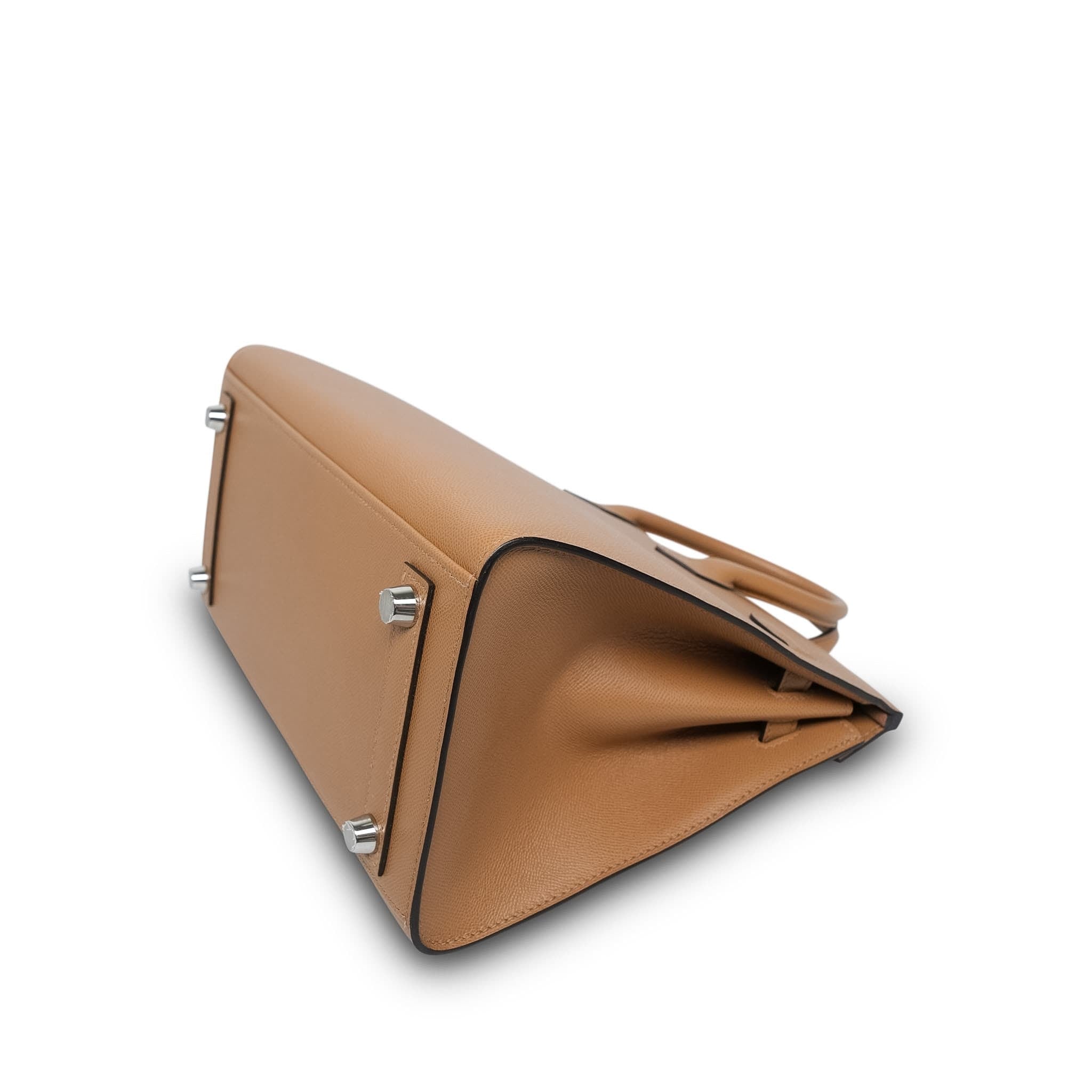 Product image 13 of 15: Birkin Sellier 25 Chai Veau Madame Palladium Plated U Stamp