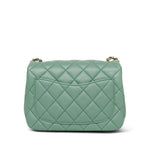 Product image 5 of 23: Green Lambskin Quilted Pearl Crush Mini Square Flap AGHW