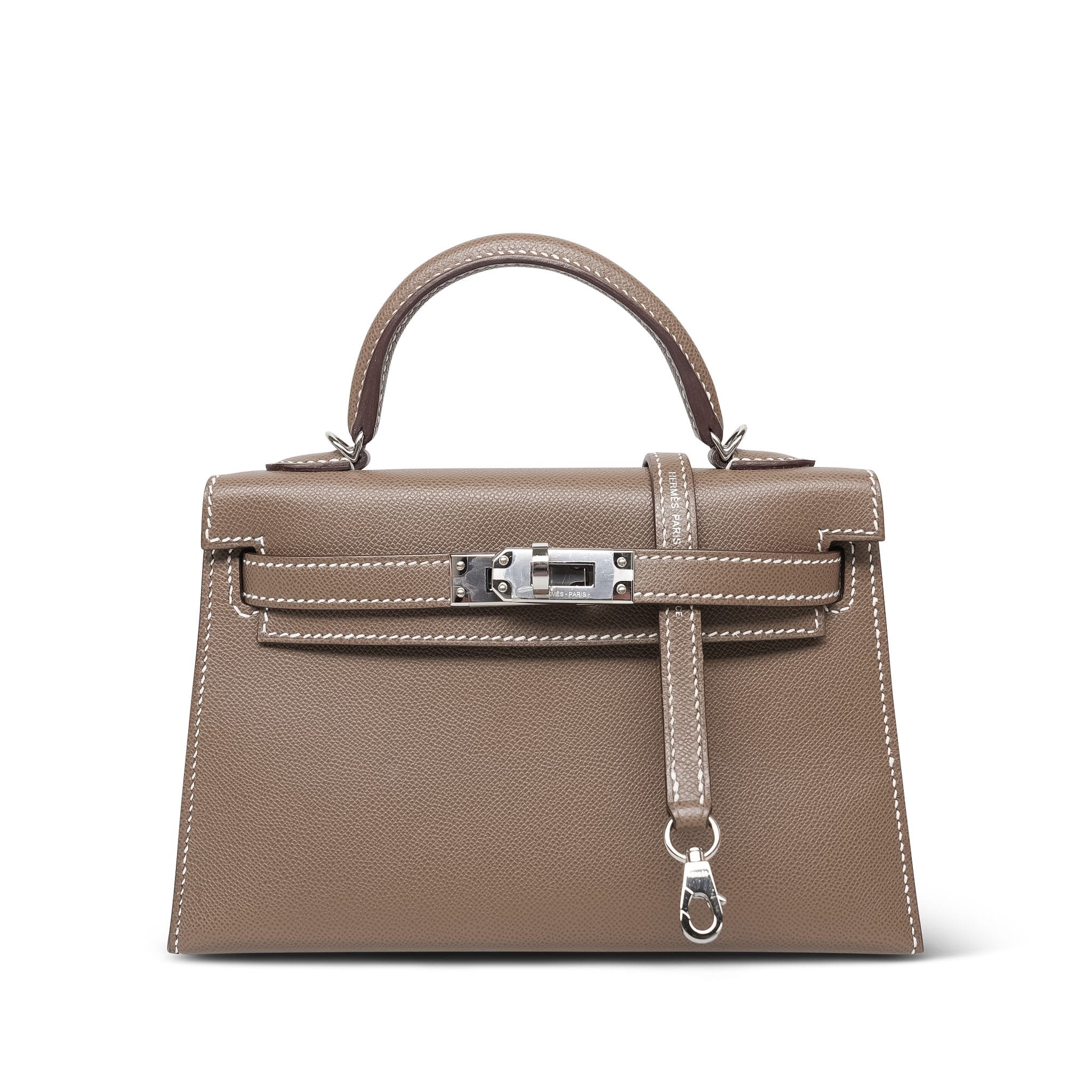 Product image 1 of 16: Mini Kelly Sellier Etoupe Epsom Palladium Plated B Stamp