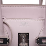 Product image 2 of 25: Birkin 25 Rose Dragee Swift Palladium Plated K Square Stamp