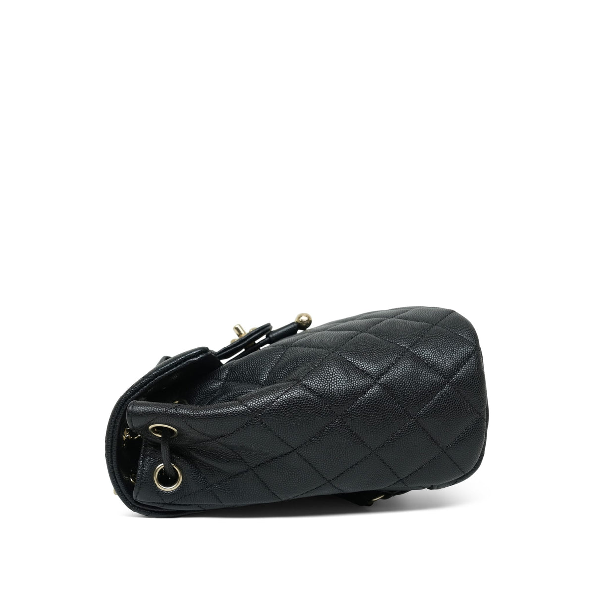 24S Black Caviar Quilted Urban Spirit Backpack Mini Light Gold Hardware