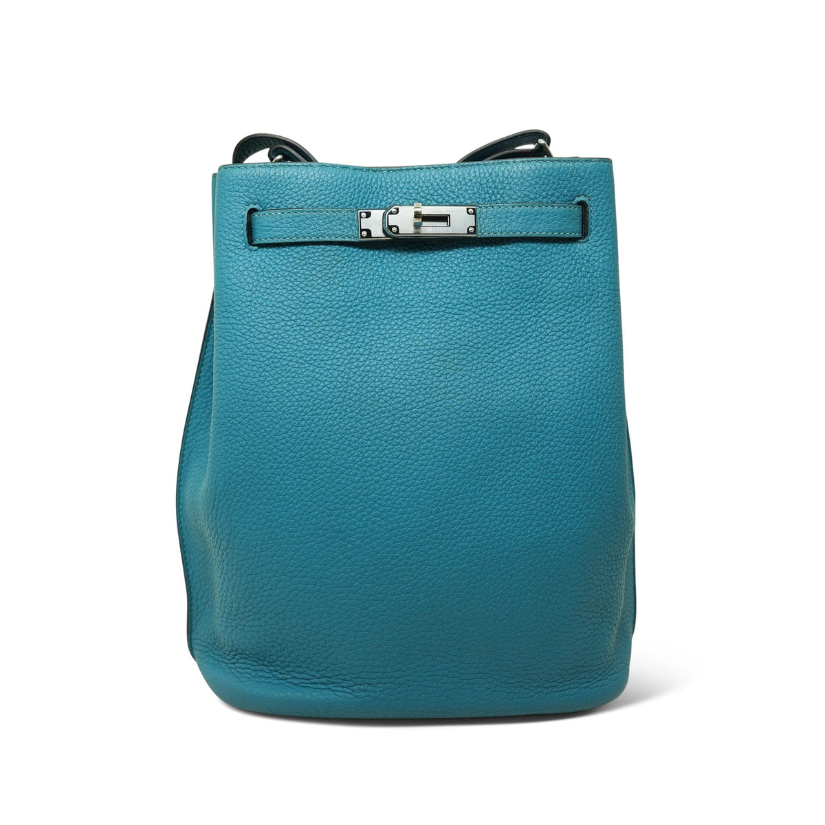 So Kelly 22 Turquoise Clemence Palladium Plated R Square Stamp