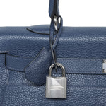 Product image 5 of 14: Shoulder Kelly 42 Bleu Abysse Clemence Fringe Palladium Plated M Square Stamp